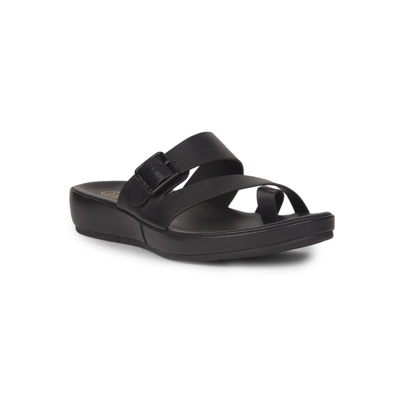 Hush Puppies Womens Toe Ring Sandals - Black (UK 4)