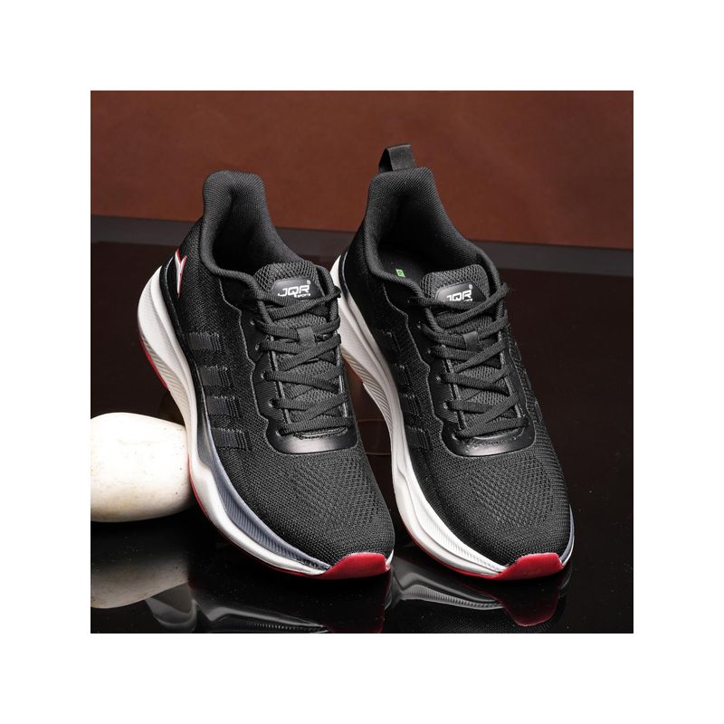 JQR OSAKA Men Black Running Shoes (UK 9)