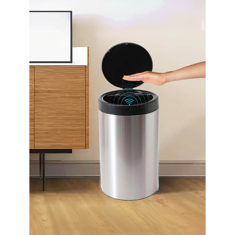 Buy Fumato Silver Round Big Automatic Dustbin, 30L Online
