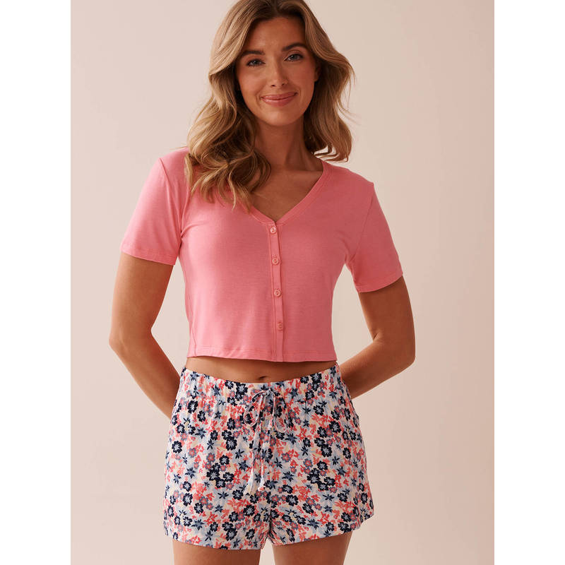 La Vie En Rose Soft Jersey Crop T-Shirt (XS)