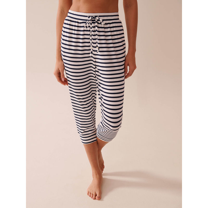 La Vie En Rose Nautical Stripe Super Soft Pajama Capris (M)