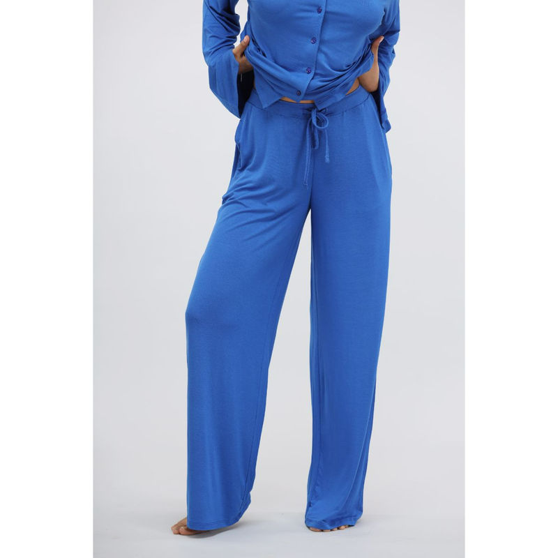 NeceSera Olympian Blue Modal Flared Lounge Pant (M)