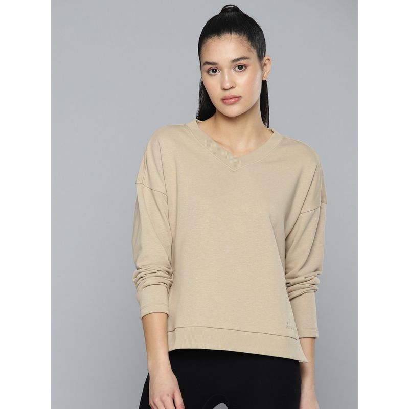 Alcis Women Brown Solid Sweatshirt (M)
