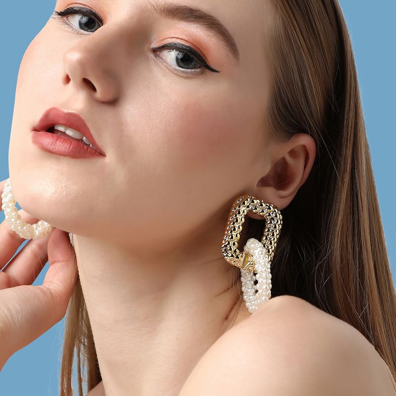 GOLD PLATED PARTY DESIGNER STONE DROP EARRING FOR WOMEN main image 1