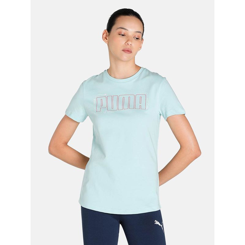 Puma Graphic Womens Blue T-Shirt (XS)