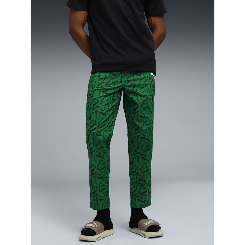 Puma Green Comfort Weave Printed Trackpant (XL)
