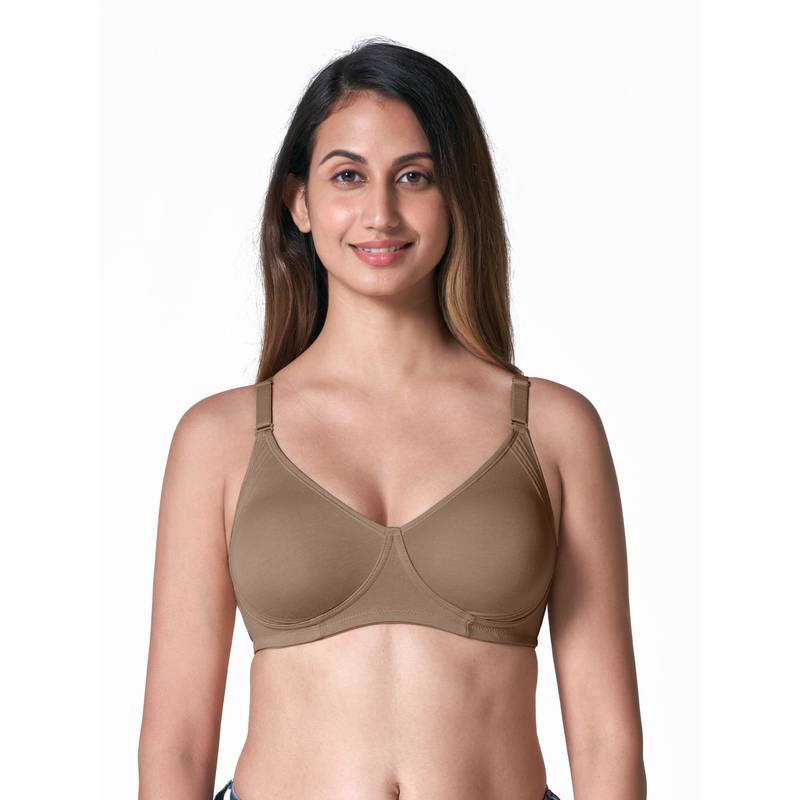 BLOSSOM Camel Brown Moulded Encircle Bra with Adjustable Straps (34B) (34B)