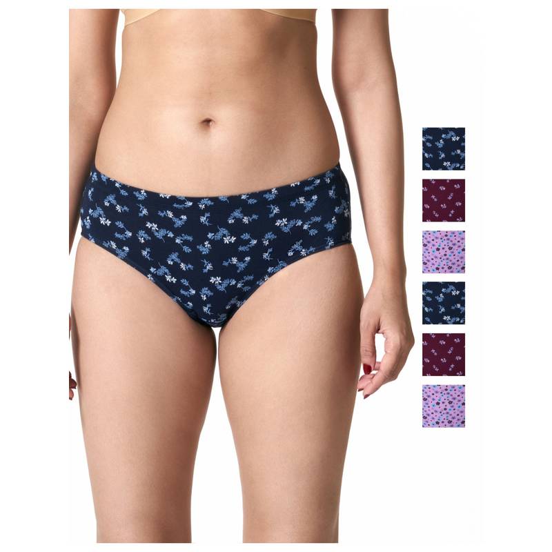 BLOSSOM Womens Cotton Printed Panty - Multi-Color (Pack of 6) (2XL)