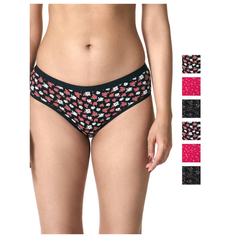 BLOSSOM Womens Dark Printed Panty - Multi-Color (Pack of 6) (M)
