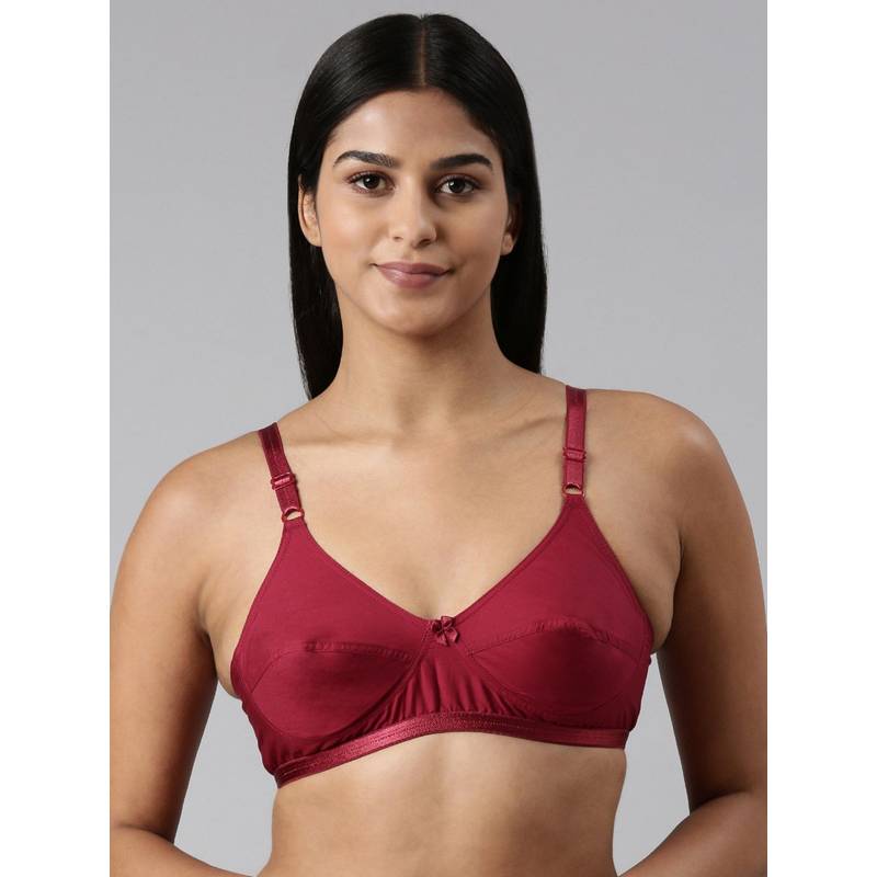 BLOSSOM Double Panelled Woven Bra - Maroon (30B) (30B)