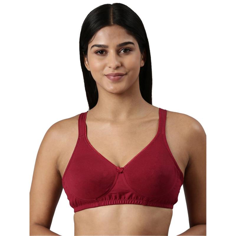 BLOSSOM Double Layered Wide Strap Bra Circlet - Maroon (38C) (38C)
