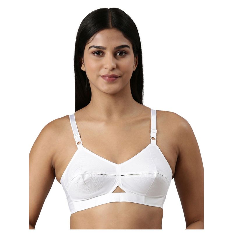 BLOSSOM Cotton Single Layered Round Stitch Bra Priyamohini White (36B) (36B)