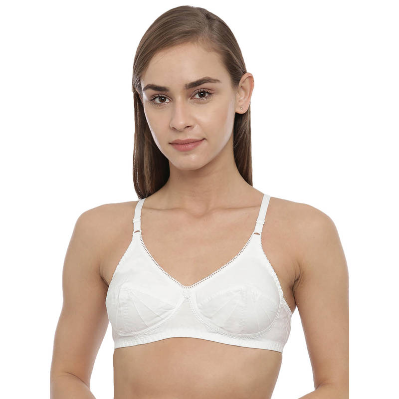 BLOSSOM Woven Cotton Cut and Sew White Bra (30B) (30B)