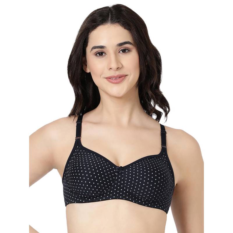 BLOSSOM Moulded Printed T-Shirt Bra Floret N Blue (34B) (34B)