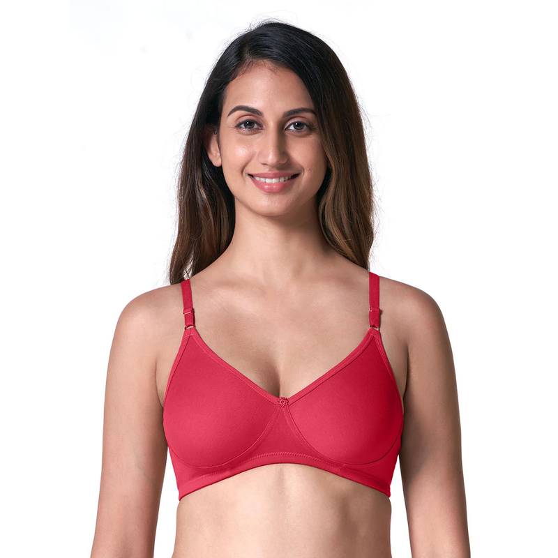 BLOSSOM Single Layered Molded T-Shirt Bra Red (30B) (30B)