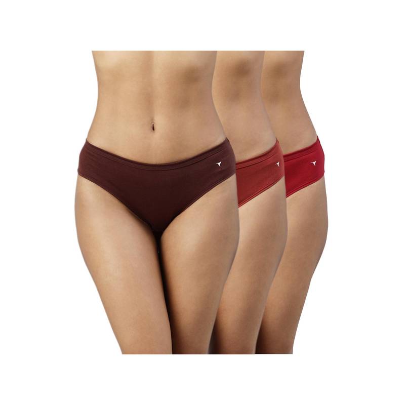 BLOSSOM Mid Waist with Inner Elastic Bikini Full Back Coverage Sara (L) (Pack of 3) (L)