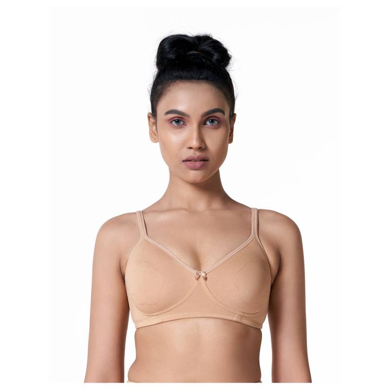 BLOSSOM Medium Coverage Everyday T-Shirt Bra with Nipple Concealer Ultimate Beige (34B) (34B)