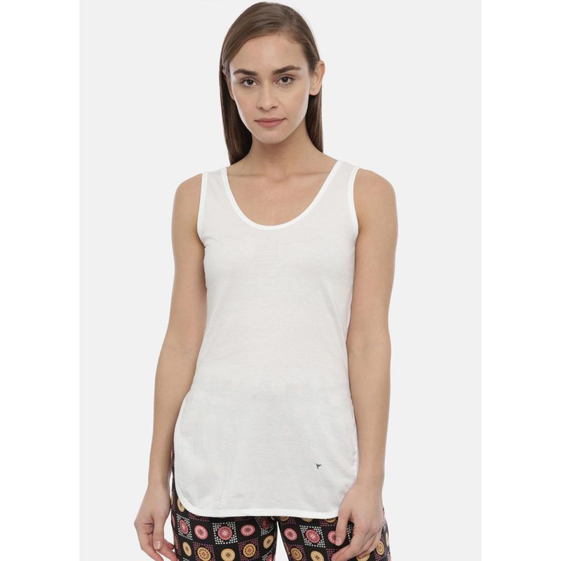 BLOSSOM Women'S Churidar Slip Long Thigh Length with Broad Shoulder White (S) (S)