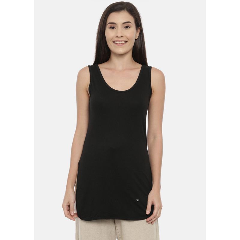 BLOSSOM Women'S Churidar Slip Long Thigh Length with Broad Shoulder Black (2XL) (2XL)