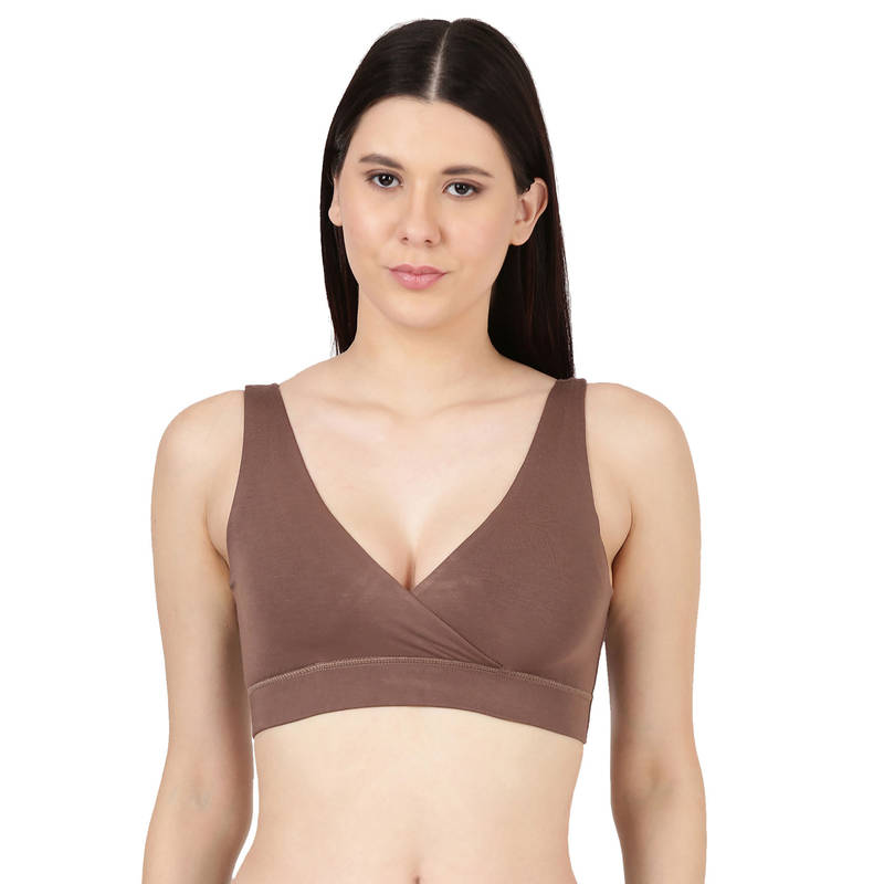 BLOSSOM Solid Leisure Bra Brown (42B) (42B)
