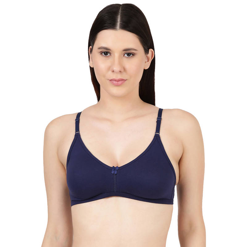 BLOSSOM Solid Intimate Bra Navy Blue (32B) (32B)