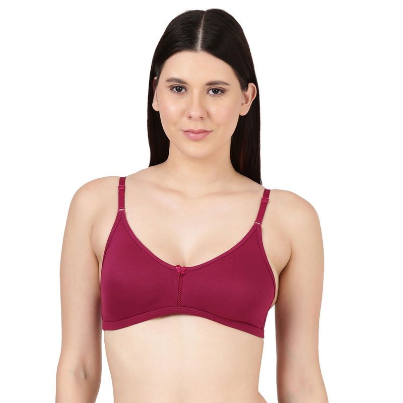 BLOSSOM Solid Intimate Bra Wine (32B) (32B)
