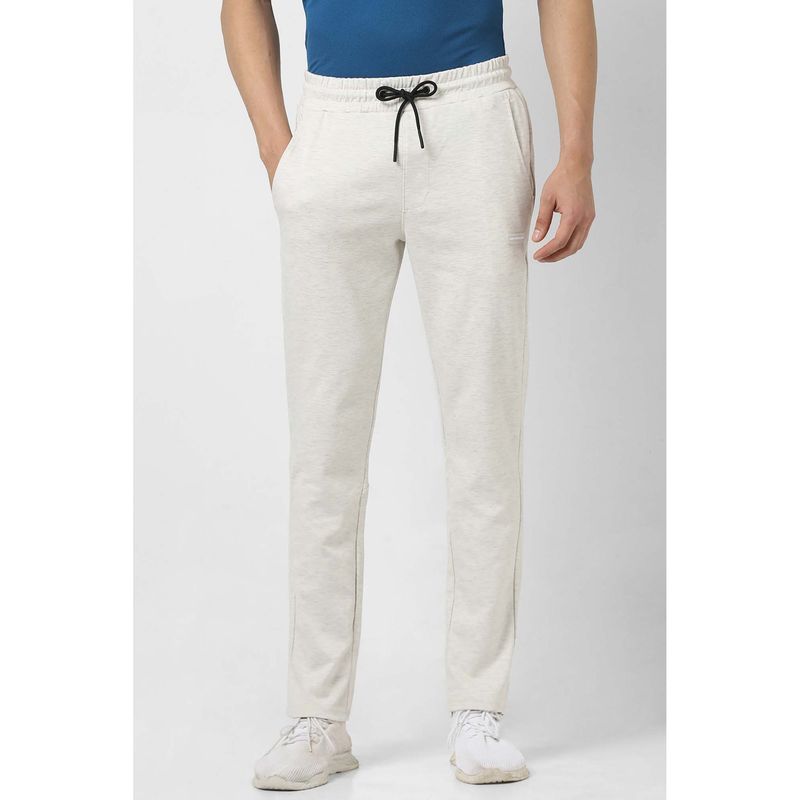 Van Heusen Men White Textured Slim Fit Casual Trackpant (34)