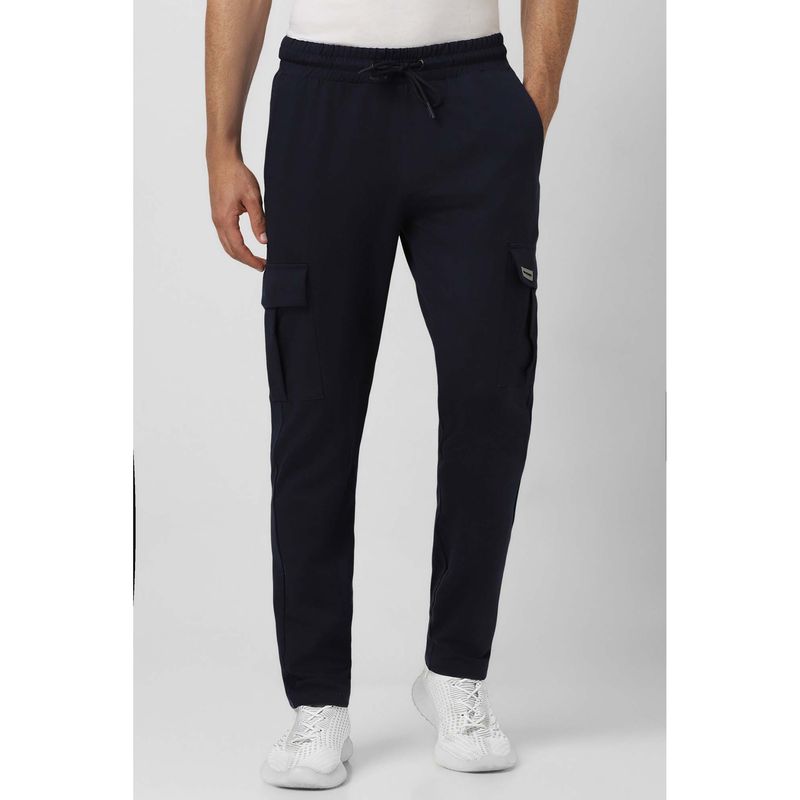 Van Heusen Men Navy Blue Solid Slim Fit Casual Trackpant (34)