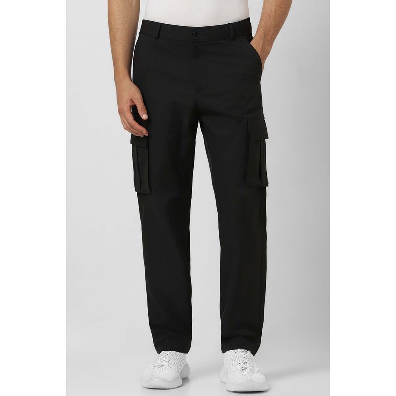 Van Heusen Men Black Solid Regular Fit Casual Trackpant (36)