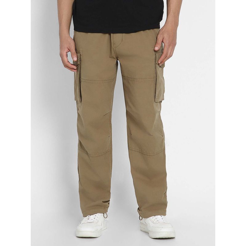 American Eagle Men Brown Flex Relaxed Straight Cargo Pant (M)