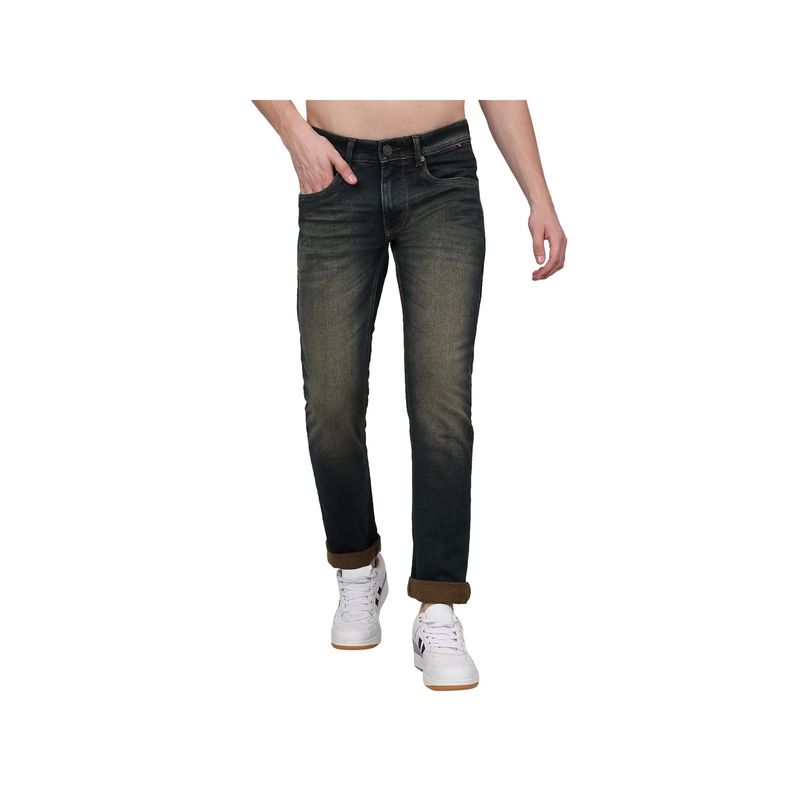 Cantabil Men Khaki Solid Stretchable Jeans (30)