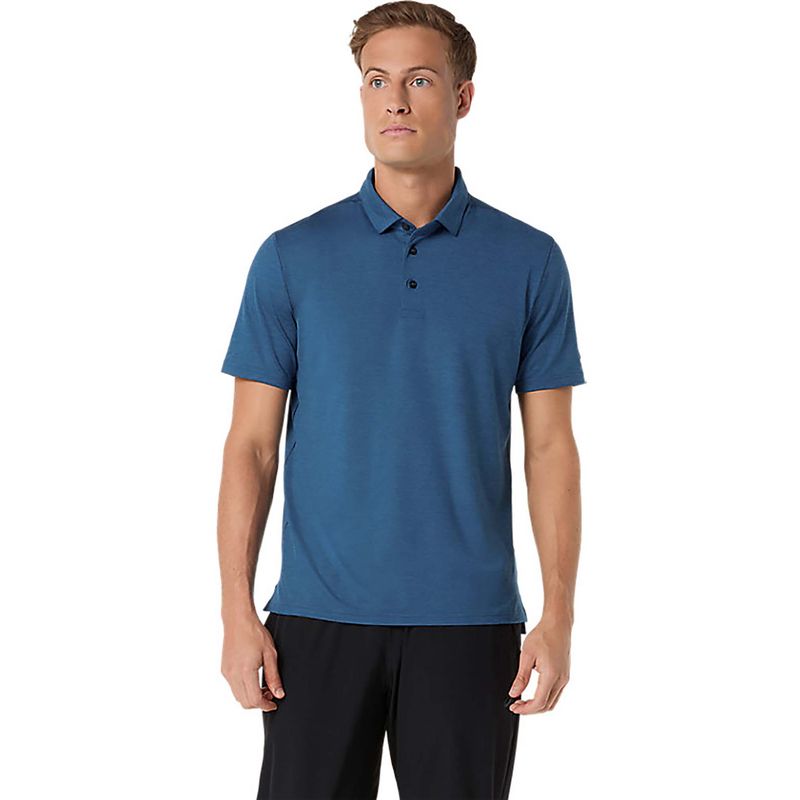ASICS Blue Polyester Slim Polo T-Shirt (XS)
