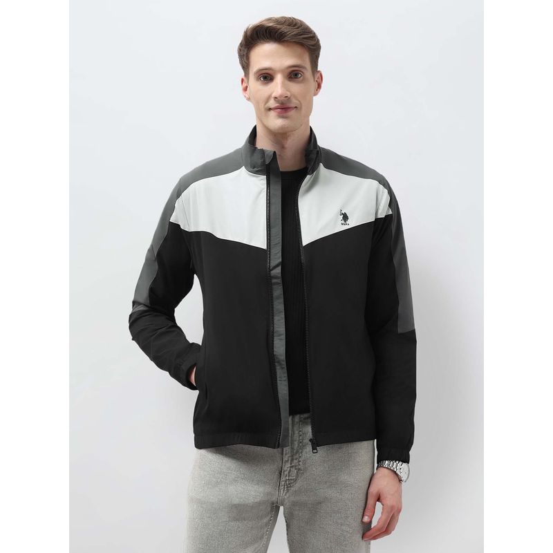 U.S. POLO ASSN. Black Polyester Regular Jacket (L)