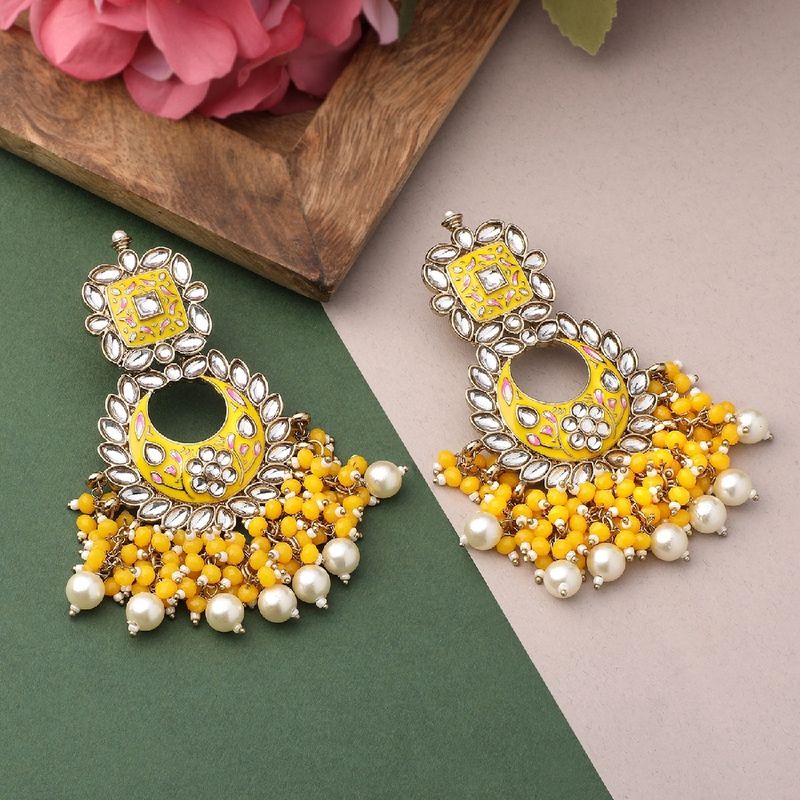 Yellow earrings discount
