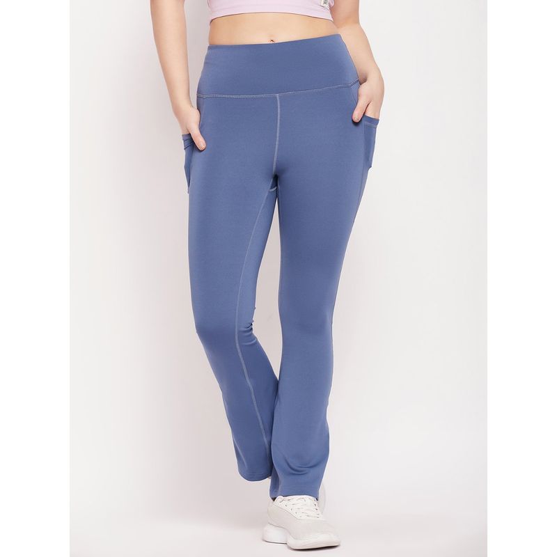 Athlisis Women Blue Quick Dry Flare pants (XL)