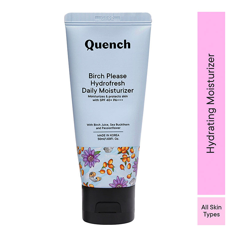 Quench Daily Moisturizer with SPF 40+ PA+++, Intensely Hydrates & Protects Skin with Birch Juice
