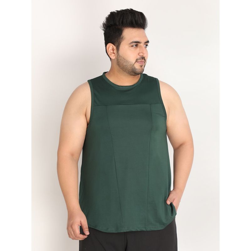 Chkokko Men Cotton Gym Tank Tops Sleeveless Sports Vest In Olive (XL)