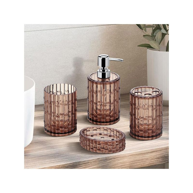 Buy OBSESSIONS Crystal 4 Pieces Bathroom Set Brown Online
