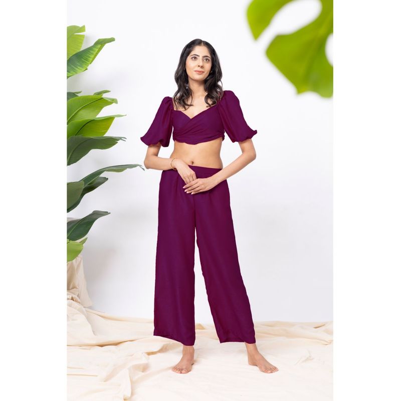Erotissch Womens Purple Solid Beachwear Dress (S)