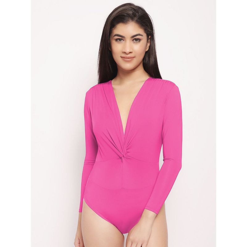 Erotissch Women V-Neck Long Sleeve Bodysuit (S)