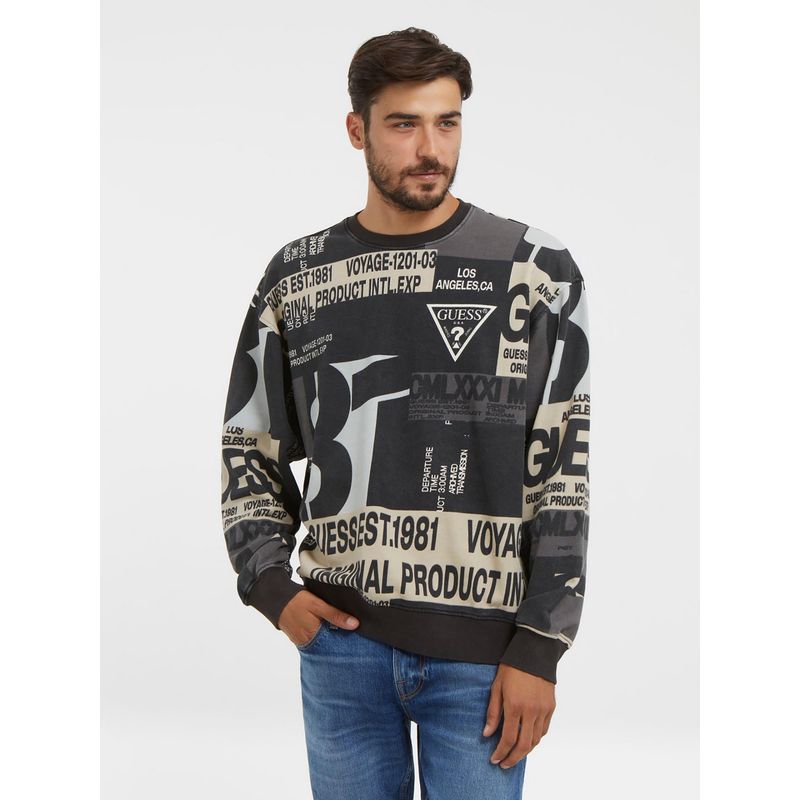Guess Black Typography Sweatshirt (S)