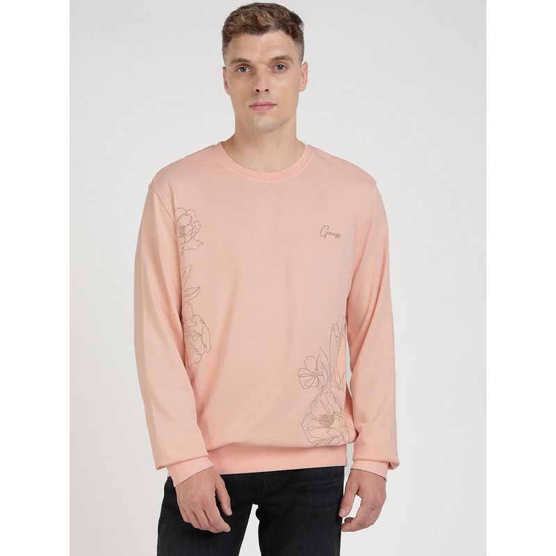 Guess Peach Floral Sweatshirt (XL)