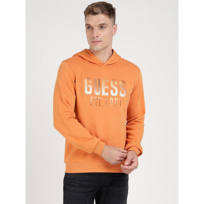 Guess Orange Solid Hoodie (M)
