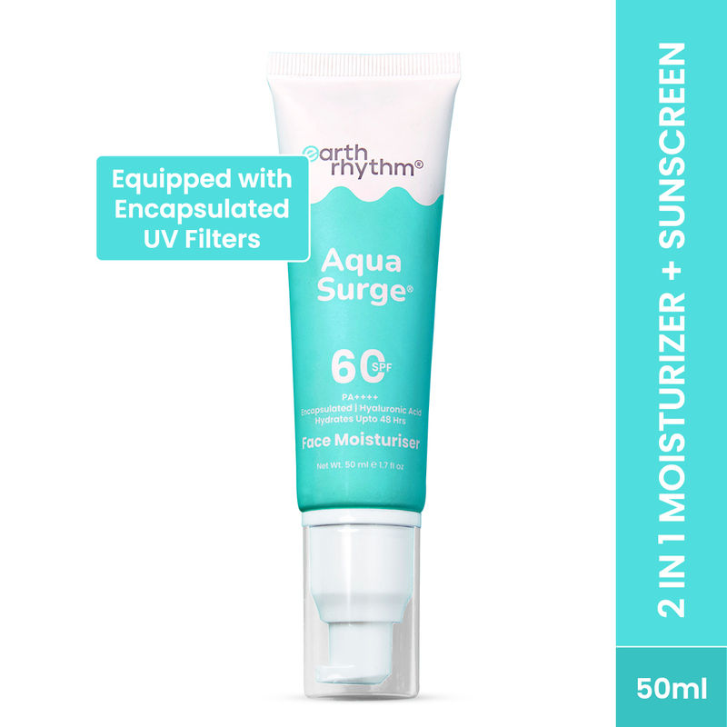 Earth Rhythm Aqua Surge 2 - In - 1 Serum Sunscreen & Face Moisturizer With SPF 60++++, Hyaluronic Acid