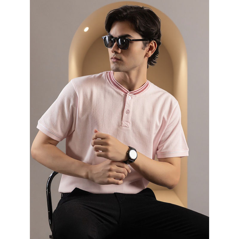 Club York Pink Mandarin Neck T-shirt (S)