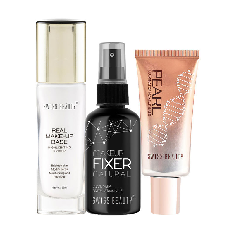 Swiss Beauty Foundation + Primer + Makeup Fixer Combo To Set Your
