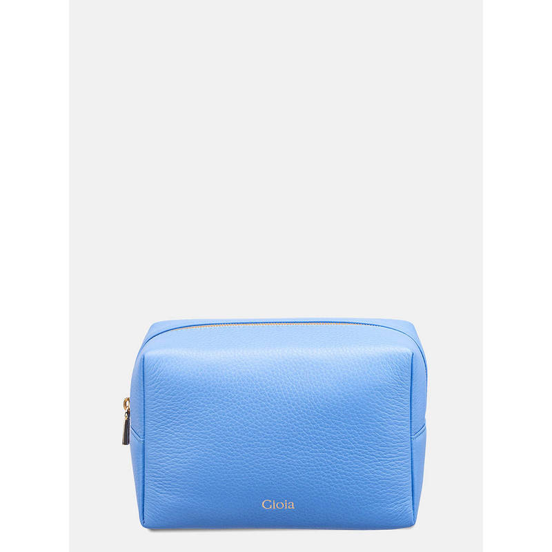 Gioia Blue Textured Cosmetic Pouch (S)