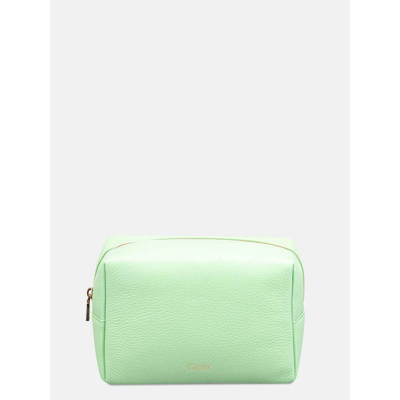 Gioia Green Textured Cosmetic Pouch (S)