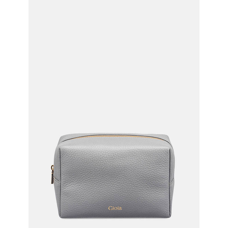 Gioia Grey Textured Cosmetic Pouch (S)