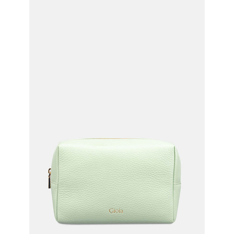 Gioia Green Textured Cosmetic Pouch (S)